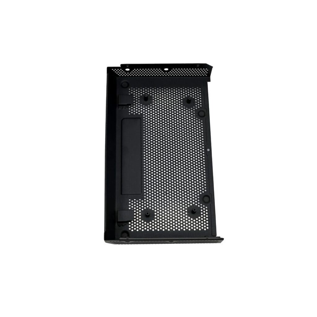 black perforated metal bracket