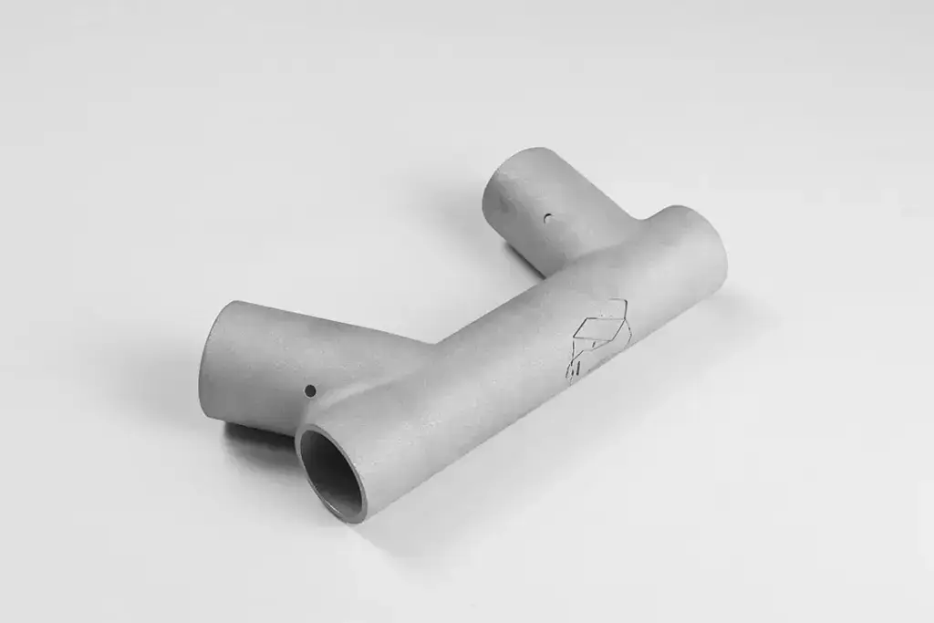 gray metal t junction part