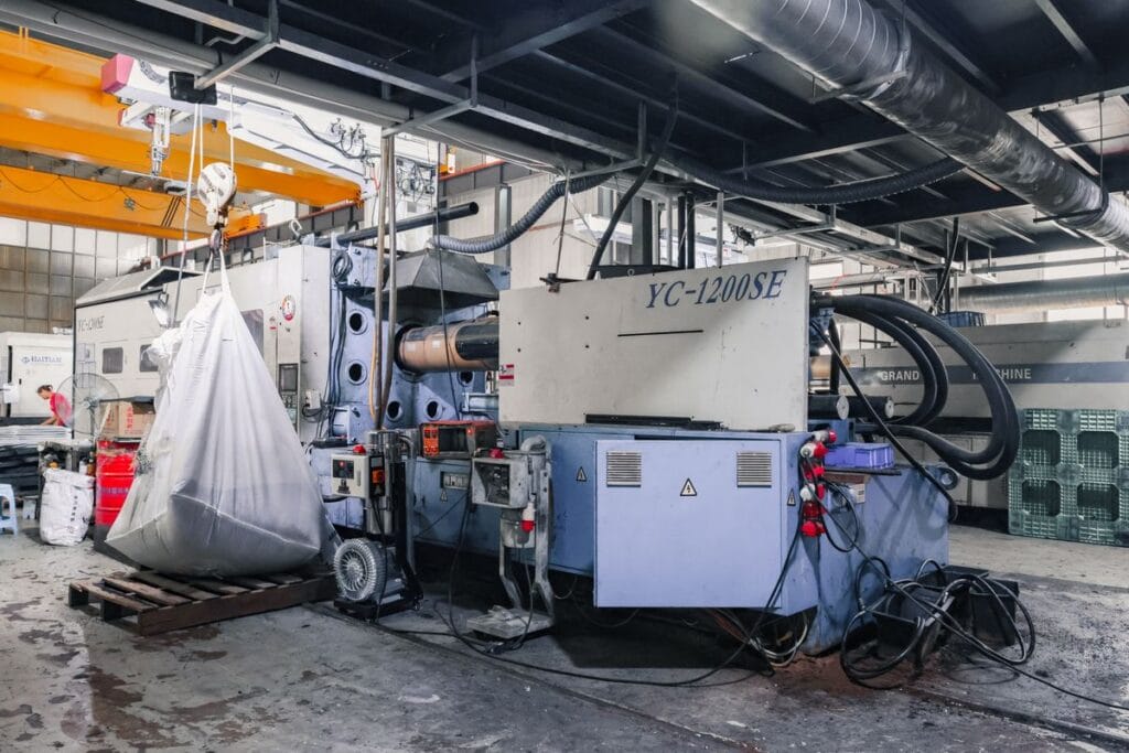 injection molding machine factory floor production