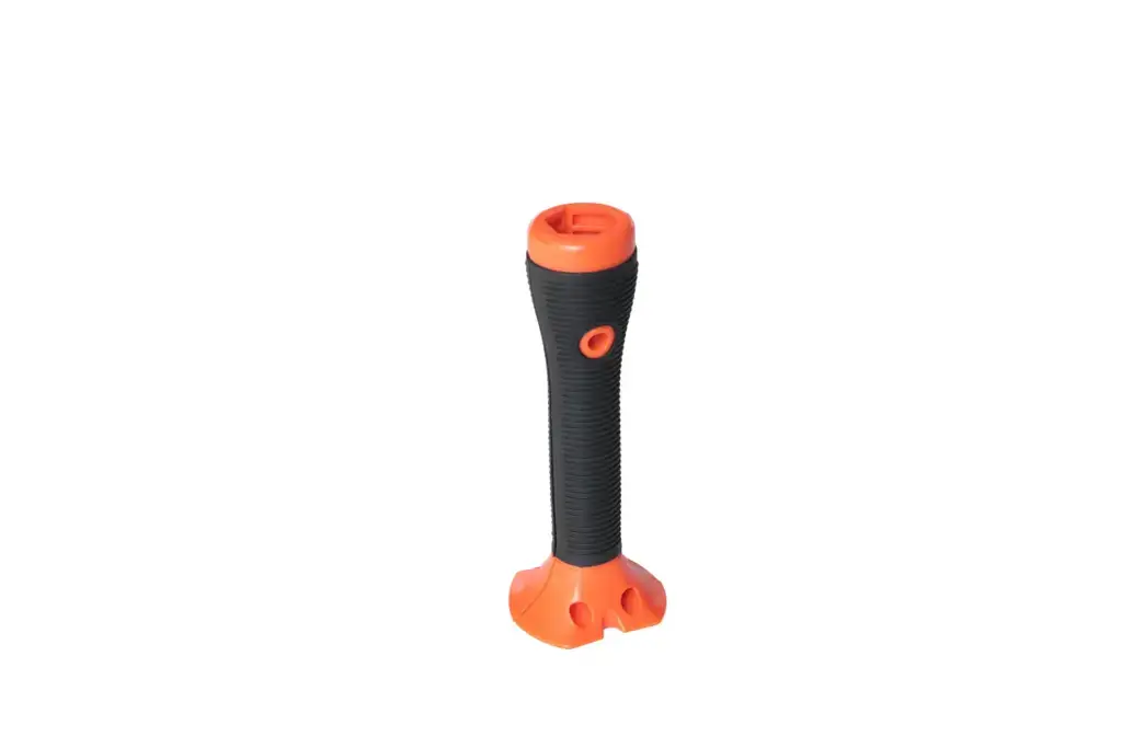 orange black plastic injection molded handle