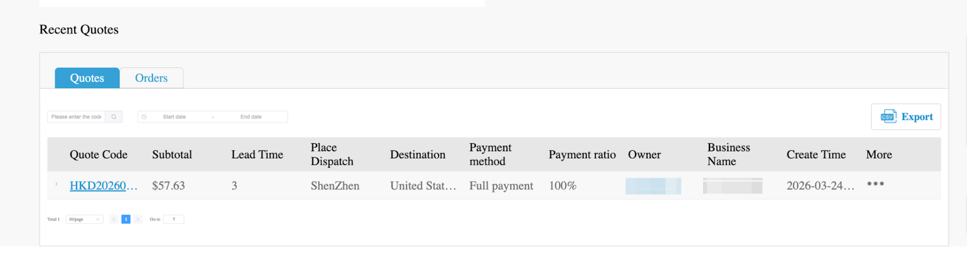 paid quotation orders